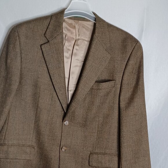 Ralph Lauren Lambs Wool Blazer Mens 42R Brown Single Breasted Made in Canada - Picture 5 of 12